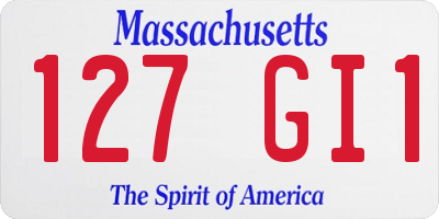 MA license plate 127GI1