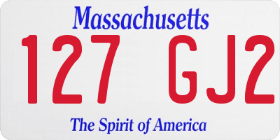 MA license plate 127GJ2