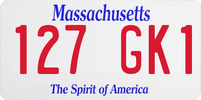 MA license plate 127GK1