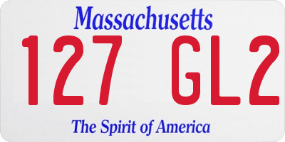 MA license plate 127GL2
