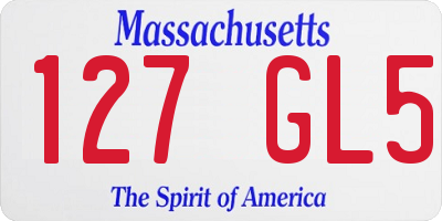 MA license plate 127GL5