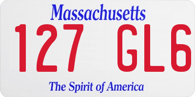 MA license plate 127GL6