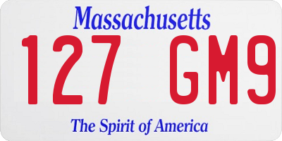 MA license plate 127GM9