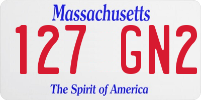 MA license plate 127GN2