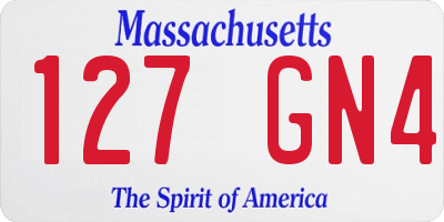 MA license plate 127GN4