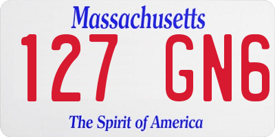 MA license plate 127GN6