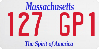 MA license plate 127GP1