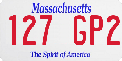 MA license plate 127GP2