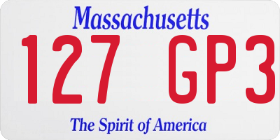 MA license plate 127GP3