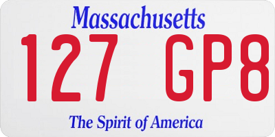 MA license plate 127GP8