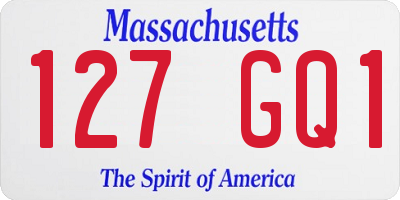 MA license plate 127GQ1