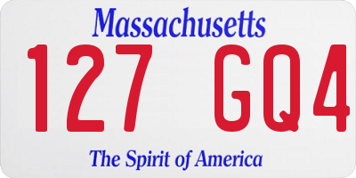 MA license plate 127GQ4