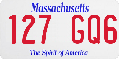 MA license plate 127GQ6
