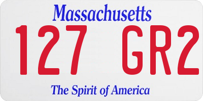 MA license plate 127GR2