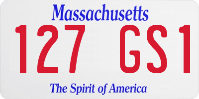 MA license plate 127GS1
