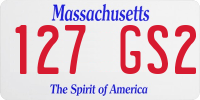 MA license plate 127GS2