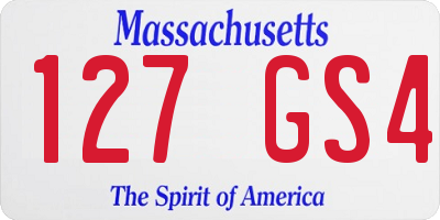 MA license plate 127GS4