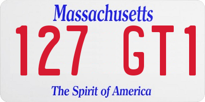 MA license plate 127GT1