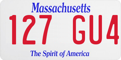 MA license plate 127GU4