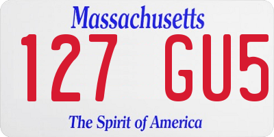 MA license plate 127GU5