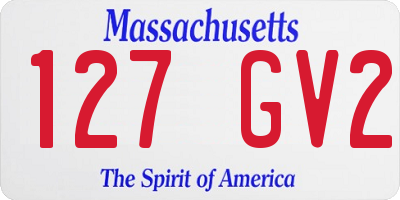 MA license plate 127GV2