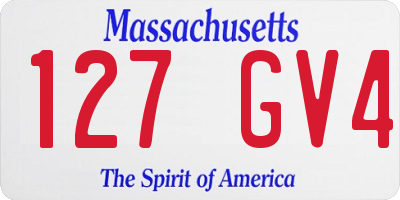 MA license plate 127GV4