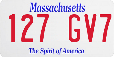 MA license plate 127GV7