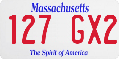 MA license plate 127GX2