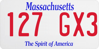 MA license plate 127GX3