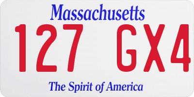 MA license plate 127GX4