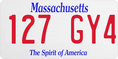 MA license plate 127GY4