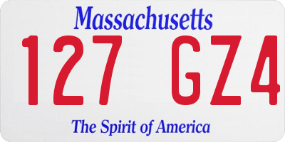 MA license plate 127GZ4