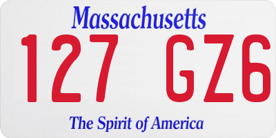 MA license plate 127GZ6