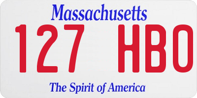 MA license plate 127HB0