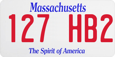 MA license plate 127HB2
