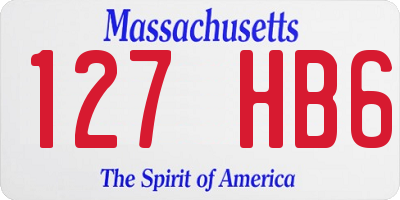 MA license plate 127HB6