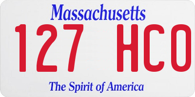 MA license plate 127HC0