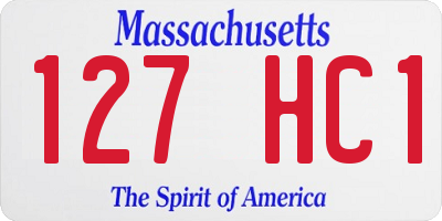 MA license plate 127HC1