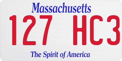 MA license plate 127HC3