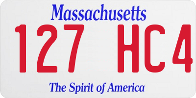 MA license plate 127HC4