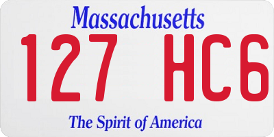 MA license plate 127HC6