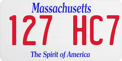 MA license plate 127HC7