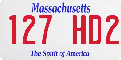 MA license plate 127HD2