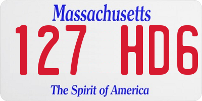 MA license plate 127HD6