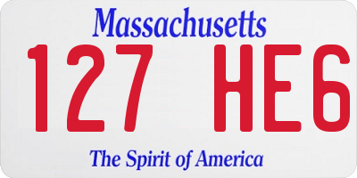 MA license plate 127HE6
