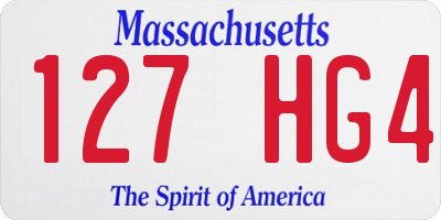 MA license plate 127HG4