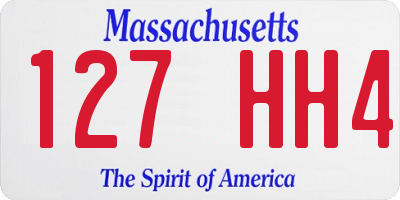 MA license plate 127HH4