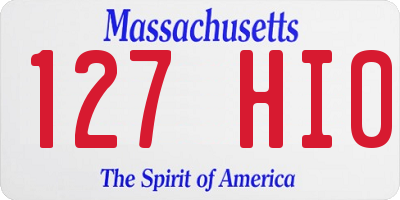 MA license plate 127HI0