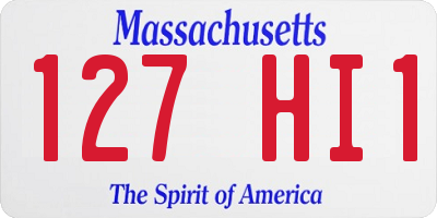 MA license plate 127HI1