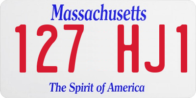 MA license plate 127HJ1